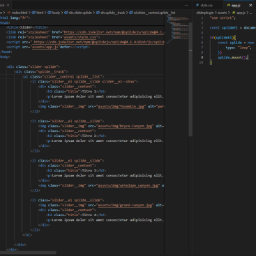 capture d'écran de mon code codekit